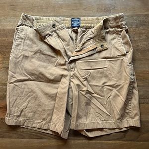 Mens j crew khaki elastic shorts - medium